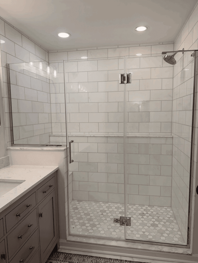 glass shower after